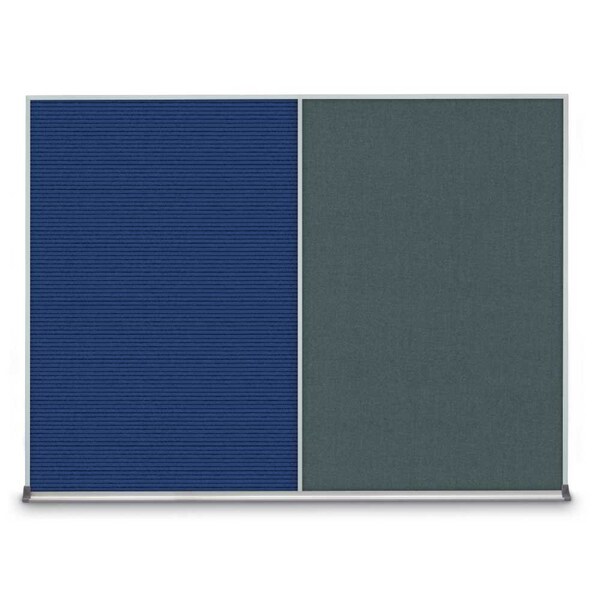 United Visual Products Triple Door Radius Corkboard, 72"X36", B UV8005-BRONZE-RUBBER - main